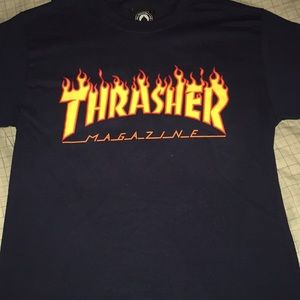 Flaming Logo Thrasher T-Shirt